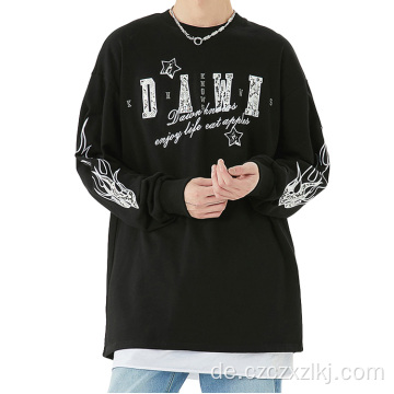 Paare Crew Neck Sport Retro Long Sleeve Pullover